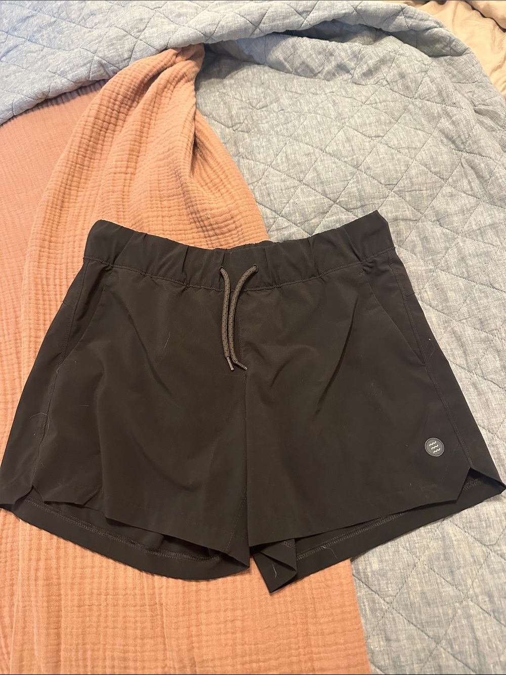 Free Fly Apparel Black Women's Athletic Shorts with Drawstring Waist